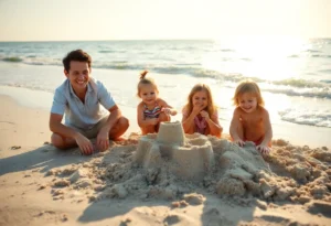 Family enjoying fun outdoor activities at Hilton Head beach